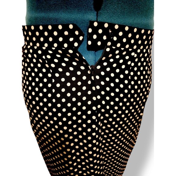 Liz Claiborne 2 Piece Skirt Set Polka Dot Women's 12 Rayon Black - Picture 8 of 9
